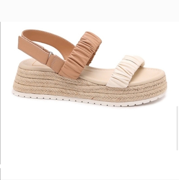 Dolce Vita Mizza Women's Tan and White Espadrille Sandals Size 7.5 - Picture 1 of 9